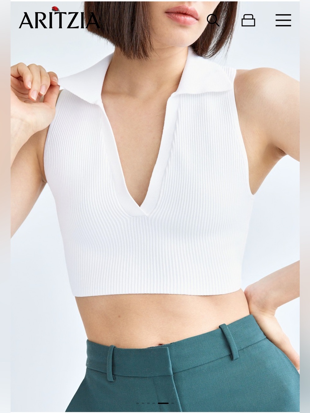 Babaton Sculpt Knit Polo Top size XS